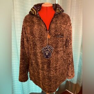 P6 USA PALM Reversible Full Zip Sherpa Black/White Mens Size Small